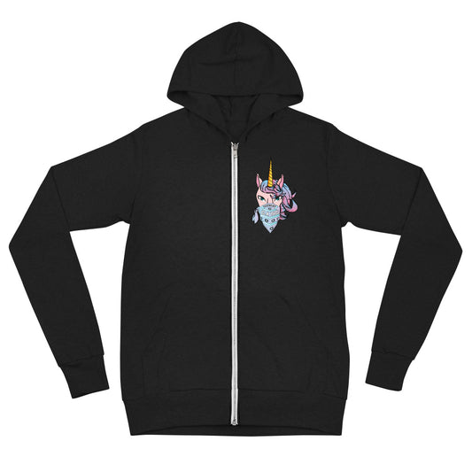 Unicorn logo zip hoodie